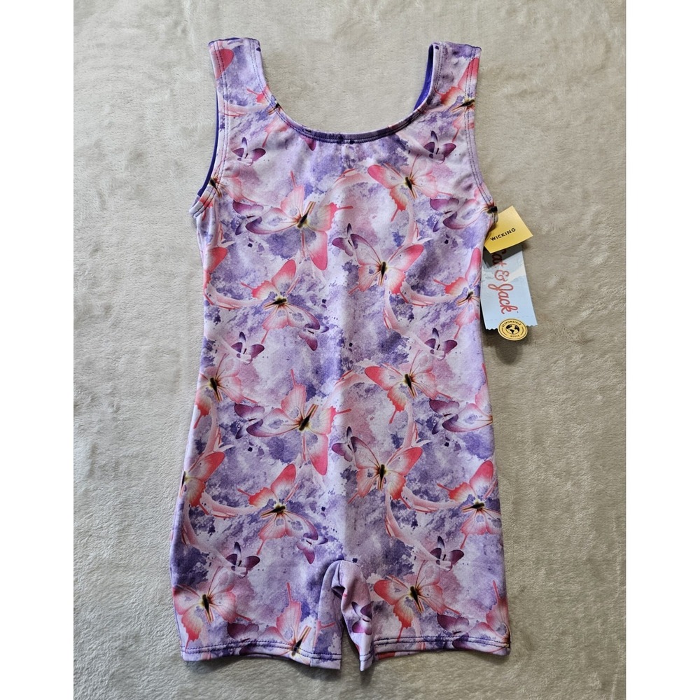 New Cat & Jack Kids‎ Purple Leotard Unitard Size XS 4/5 Butterfly Dance NWT
